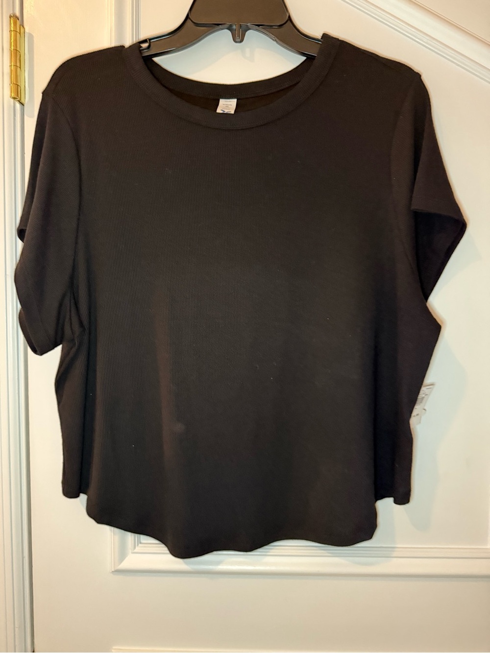 NWT Old Navy Black Ribbed Crew Neck Tee Women’s 2X